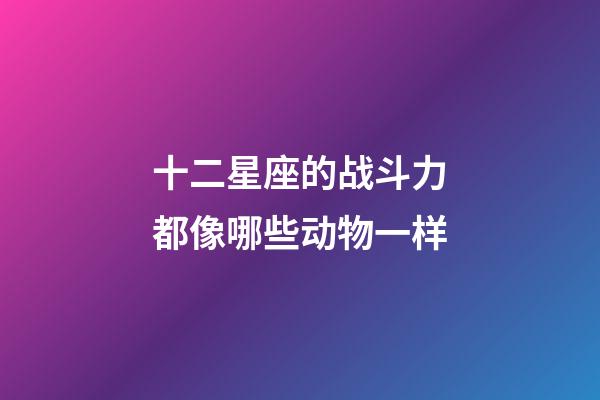 十二星座的战斗力都像哪些动物一样-第1张-星座运势-玄机派