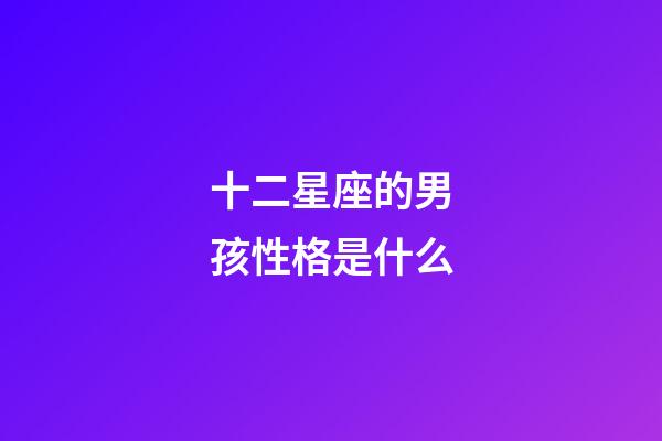 十二星座的男孩性格是什么-第1张-星座运势-玄机派