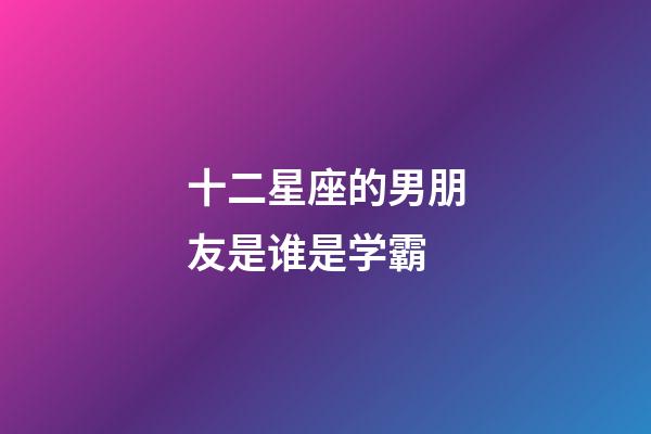 十二星座的男朋友是谁是学霸-第1张-星座运势-玄机派