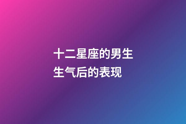 十二星座的男生生气后的表现-第1张-星座运势-玄机派