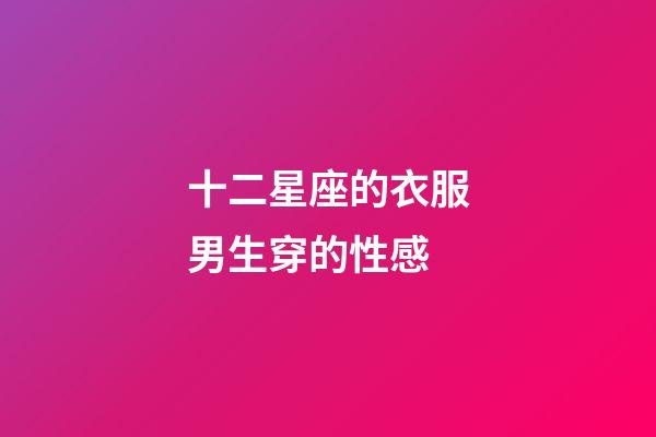 十二星座的衣服男生穿的性感