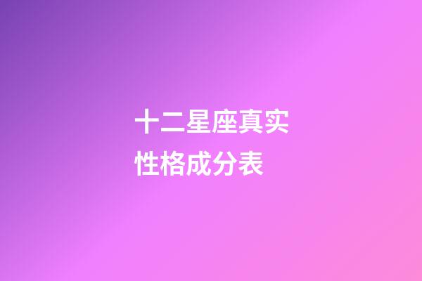 十二星座真实性格成分表-第1张-星座运势-玄机派
