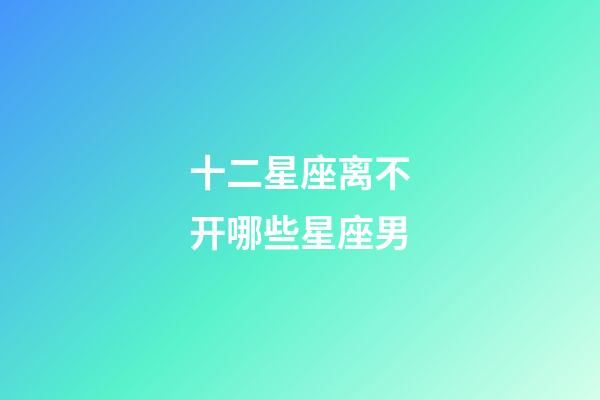 十二星座离不开哪些星座男-第1张-星座运势-玄机派