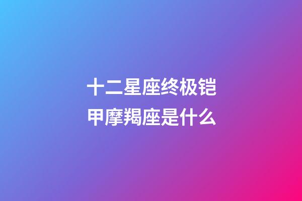 十二星座终极铠甲摩羯座是什么