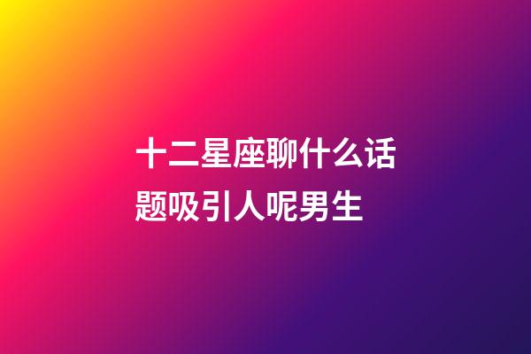 十二星座聊什么话题吸引人呢男生-第1张-星座运势-玄机派