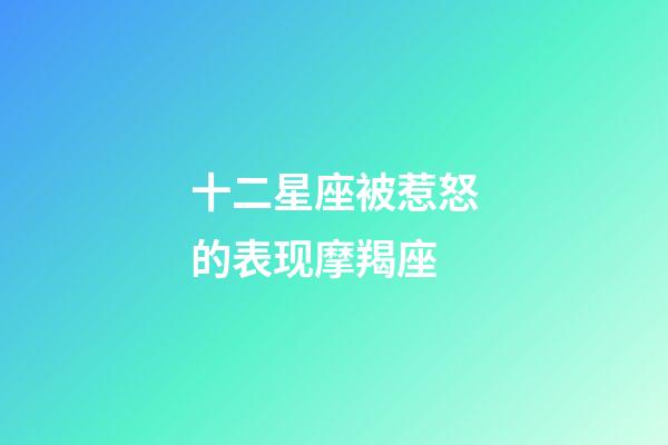 十二星座被惹怒的表现摩羯座-第1张-星座运势-玄机派