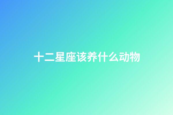 十二星座该养什么动物-第1张-星座运势-玄机派