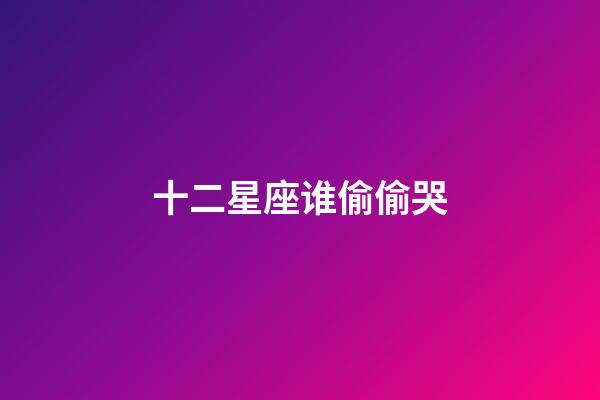 十二星座谁偷偷哭-第1张-星座运势-玄机派