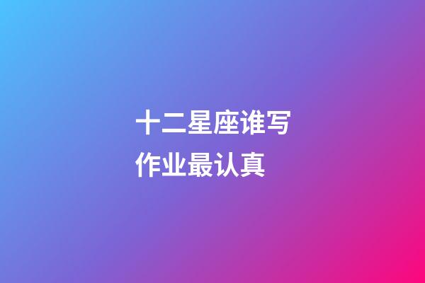 十二星座谁写作业最认真-第1张-星座运势-玄机派