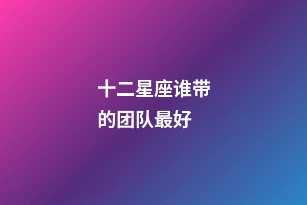 十二星座谁带的团队最好-第1张-星座运势-玄机派