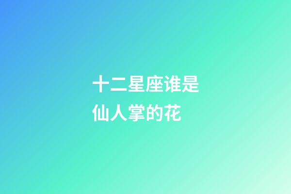 十二星座谁是仙人掌的花