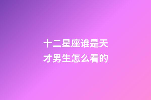 十二星座谁是天才男生怎么看的-第1张-星座运势-玄机派