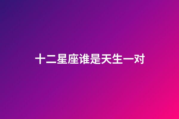 十二星座谁是天生一对-第1张-星座运势-玄机派