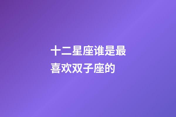 十二星座谁是最喜欢双子座的-第1张-星座运势-玄机派