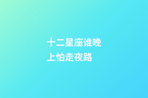 十二星座谁晚上怕走夜路-第1张-星座运势-玄机派