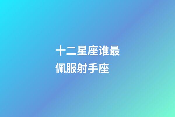 十二星座谁最佩服射手座-第1张-星座运势-玄机派