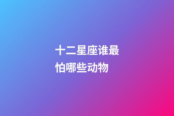 十二星座谁最怕哪些动物-第1张-星座运势-玄机派