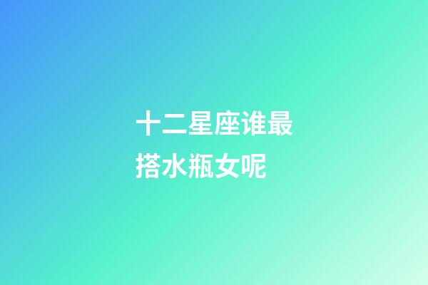十二星座谁最搭水瓶女呢-第1张-星座运势-玄机派