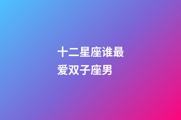 十二星座谁最爱双子座男-第1张-星座运势-玄机派
