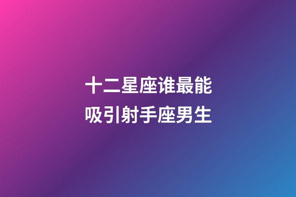 十二星座谁最能吸引射手座男生-第1张-星座运势-玄机派