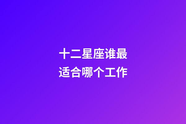 十二星座谁最适合哪个工作-第1张-星座运势-玄机派