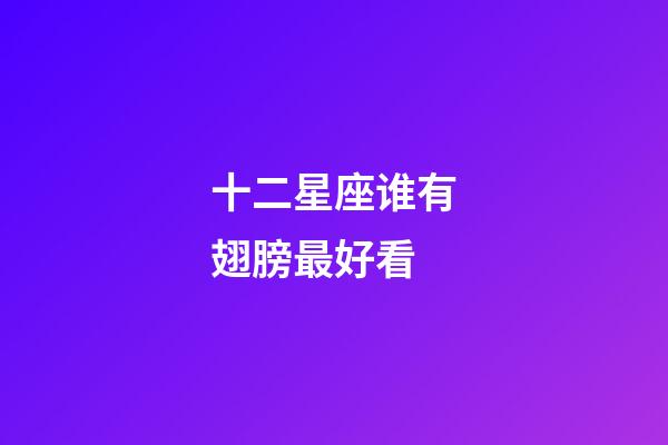 十二星座谁有翅膀最好看-第1张-星座运势-玄机派