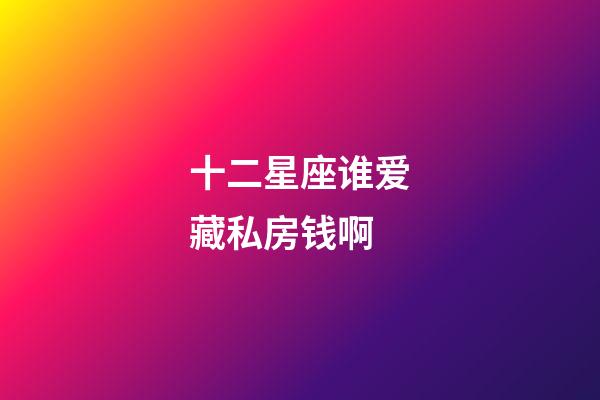十二星座谁爱藏私房钱啊