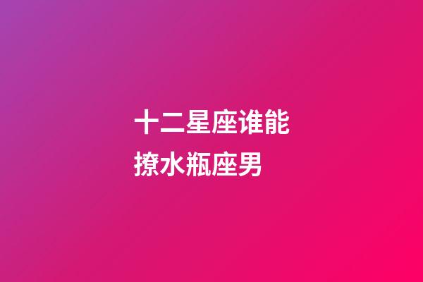 十二星座谁能撩水瓶座男-第1张-星座运势-玄机派