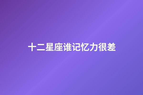 十二星座谁记忆力很差-第1张-星座运势-玄机派