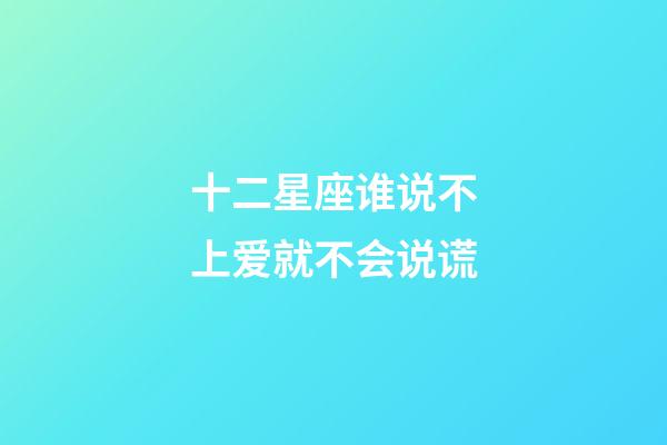 十二星座谁说不上爱就不会说谎-第1张-星座运势-玄机派