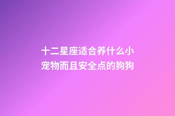 十二星座适合养什么小宠物而且安全点的狗狗-第1张-星座运势-玄机派