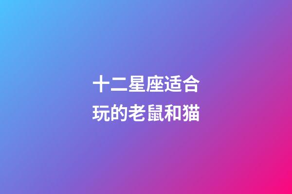 十二星座适合玩的老鼠和猫-第1张-星座运势-玄机派