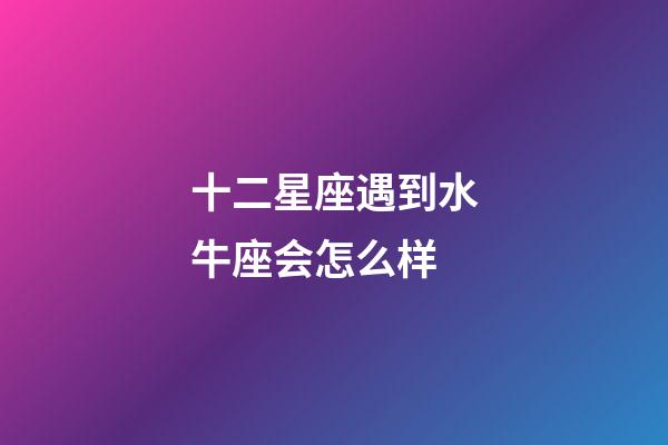 十二星座遇到水牛座会怎么样