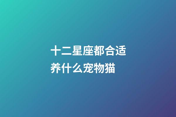 十二星座都合适养什么宠物猫-第1张-星座运势-玄机派
