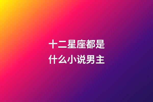 十二星座都是什么小说男主-第1张-星座运势-玄机派