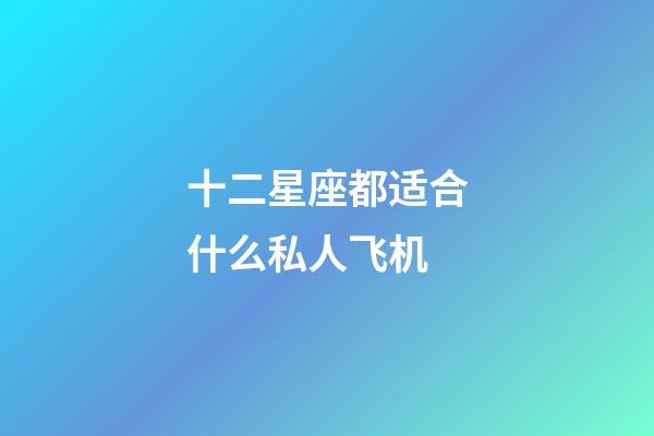 十二星座都适合什么私人飞机-第1张-星座运势-玄机派