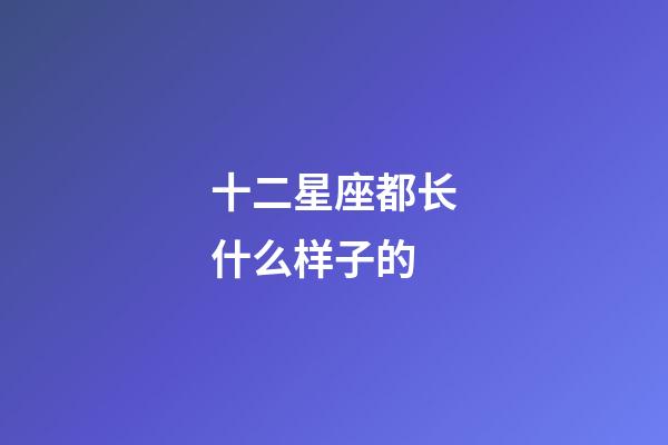 十二星座都长什么样子的-第1张-星座运势-玄机派