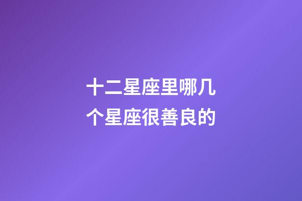 十二星座里哪几个星座很善良的-第1张-星座运势-玄机派