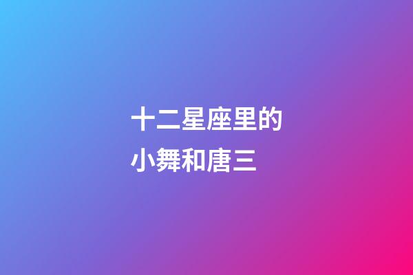 十二星座里的小舞和唐三-第1张-星座运势-玄机派