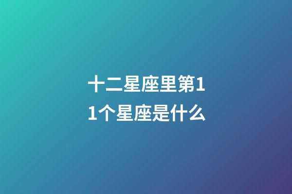 十二星座里第11个星座是什么-第1张-星座运势-玄机派