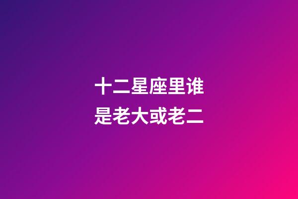 十二星座里谁是老大或老二-第1张-星座运势-玄机派