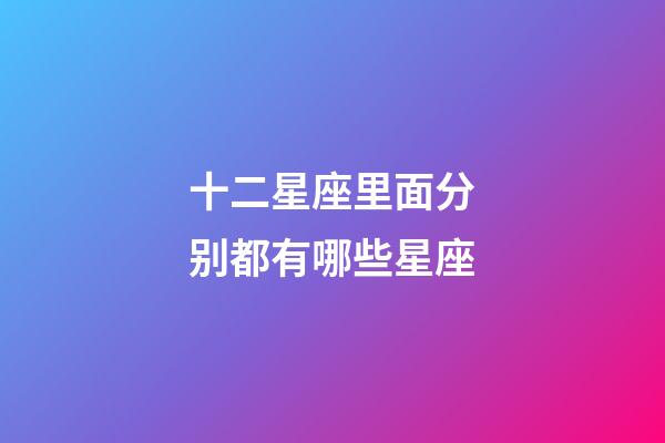 十二星座里面分别都有哪些星座-第1张-星座运势-玄机派