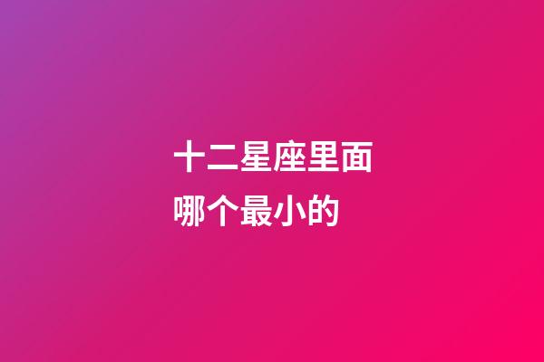 十二星座里面哪个最小的
