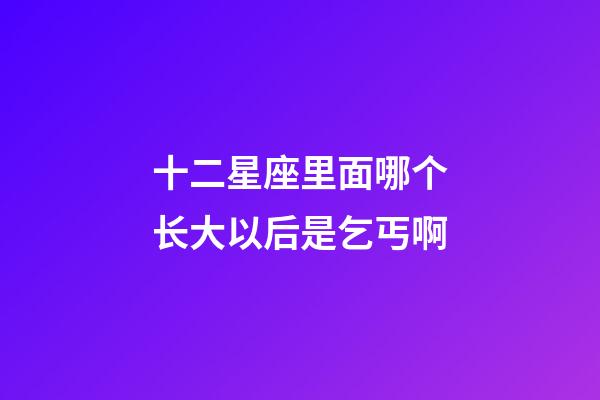 十二星座里面哪个长大以后是乞丐啊-第1张-星座运势-玄机派