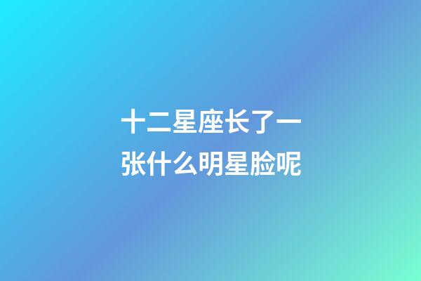 十二星座长了一张什么明星脸呢-第1张-星座运势-玄机派