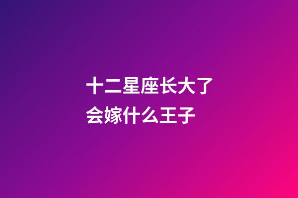 十二星座长大了会嫁什么王子-第1张-星座运势-玄机派