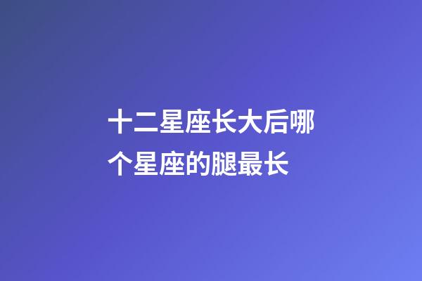 十二星座长大后哪个星座的腿最长-第1张-星座运势-玄机派