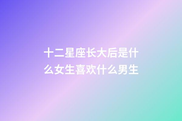 十二星座长大后是什么女生喜欢什么男生-第1张-星座运势-玄机派