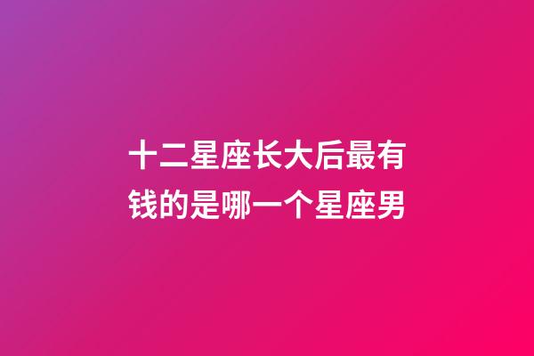 十二星座长大后最有钱的是哪一个星座男-第1张-星座运势-玄机派