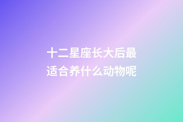 十二星座长大后最适合养什么动物呢-第1张-星座运势-玄机派